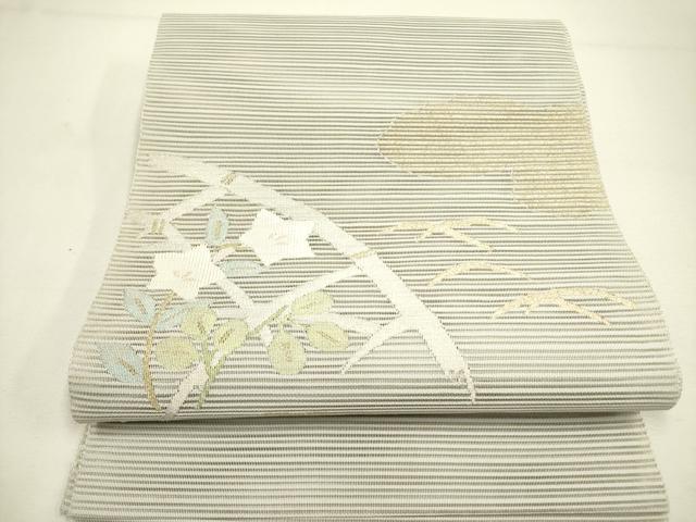 平和屋着物＊夏物 絽綴れ 八寸名古屋帯 桔梗文 金銀糸 正絹 逸品 DAAY2947op