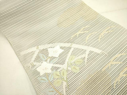平和屋着物＊夏物 絽綴れ 八寸名古屋帯 桔梗文 金銀糸 正絹 逸品 DAAY2947op