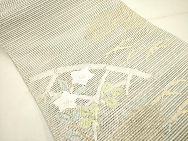 平和屋着物＊夏物 絽綴れ 八寸名古屋帯 桔梗文 金銀糸 正絹 逸品 DAAY2947op