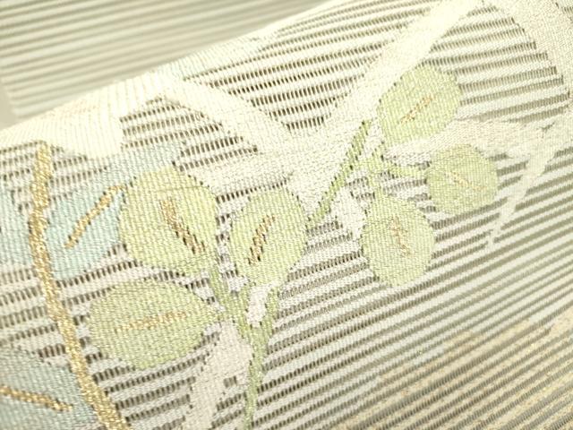 平和屋着物＊夏物 絽綴れ 八寸名古屋帯 桔梗文 金銀糸 正絹 逸品 DAAY2947op