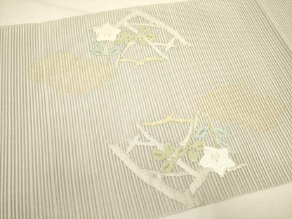 平和屋着物＊夏物 絽綴れ 八寸名古屋帯 桔梗文 金銀糸 正絹 逸品 DAAY2947op