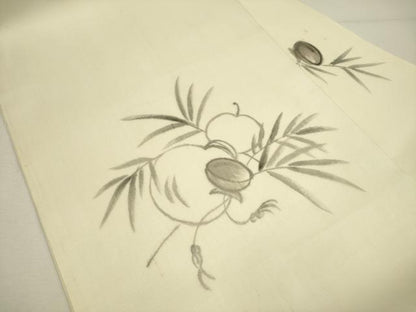 平和屋着物＊夏物 九寸名古屋帯 作家物 手描き 草葉文 正絹 逸品 DAAY2949op