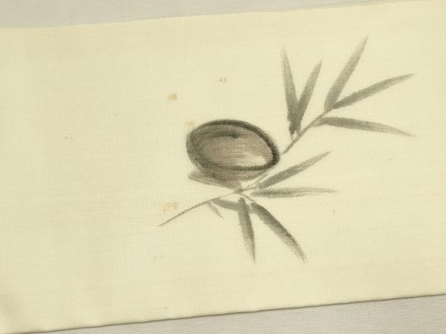 平和屋着物＊夏物 九寸名古屋帯 作家物 手描き 草葉文 正絹 逸品 DAAY2949op