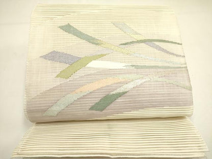 平和屋着物＊夏物 絽綴れ 八寸名古屋帯 抽象文様 金銀糸 正絹 逸品 DAAY2950op