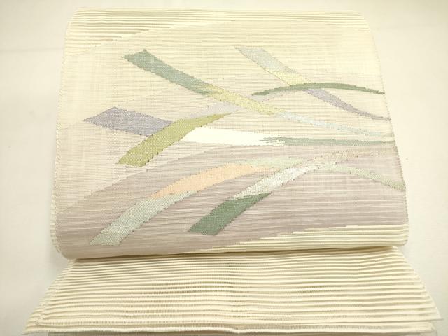 平和屋着物＊夏物 絽綴れ 八寸名古屋帯 抽象文様 金銀糸 正絹 逸品 DAAY2950op