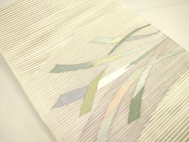 平和屋着物＊夏物 絽綴れ 八寸名古屋帯 抽象文様 金銀糸 正絹 逸品 DAAY2950op