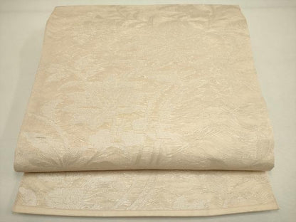 平和屋着物＊夏物 六通柄袋帯 草花 銀糸 正絹 逸品 DAAY2951op