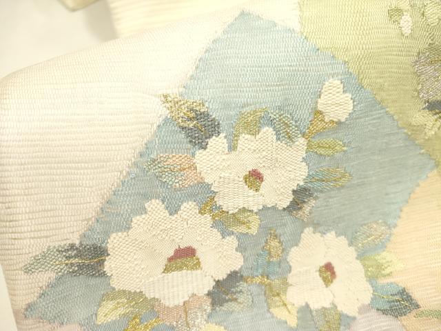 平和屋着物＊夏物 絽綴れ 太鼓柄袋帯 草花 金銀糸 正絹 逸品 DAAY2957op