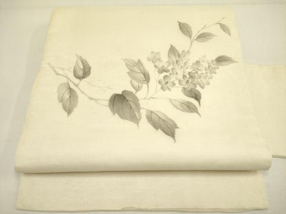 平和屋着物＊夏物 九寸名古屋帯 手描き 草花 正絹 逸品 DAAY2958op