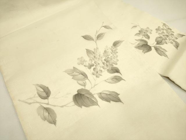平和屋着物＊夏物 九寸名古屋帯 手描き 草花 正絹 逸品 DAAY2958op