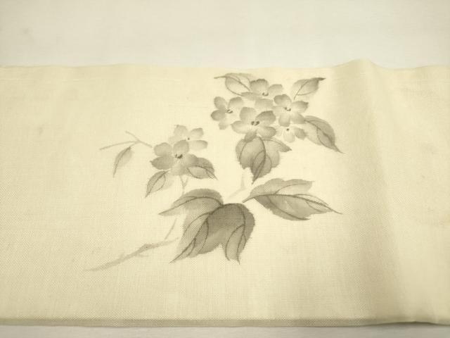 平和屋着物＊夏物 九寸名古屋帯 手描き 草花 正絹 逸品 DAAY2958op