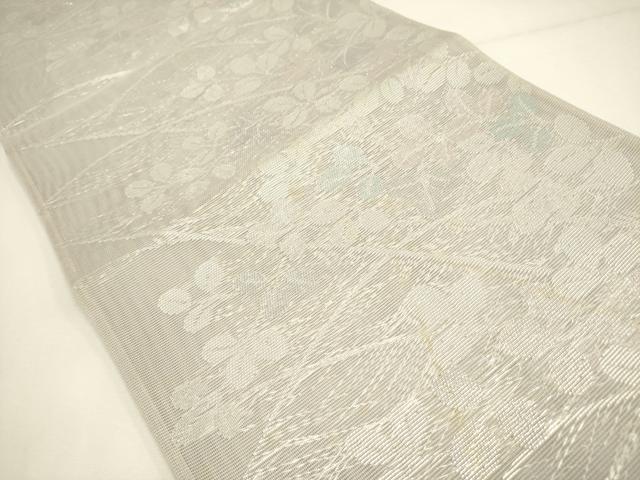 平和屋着物＊夏物 六通柄袋帯 草葉文 銀糸 正絹 逸品 DAAY2961op