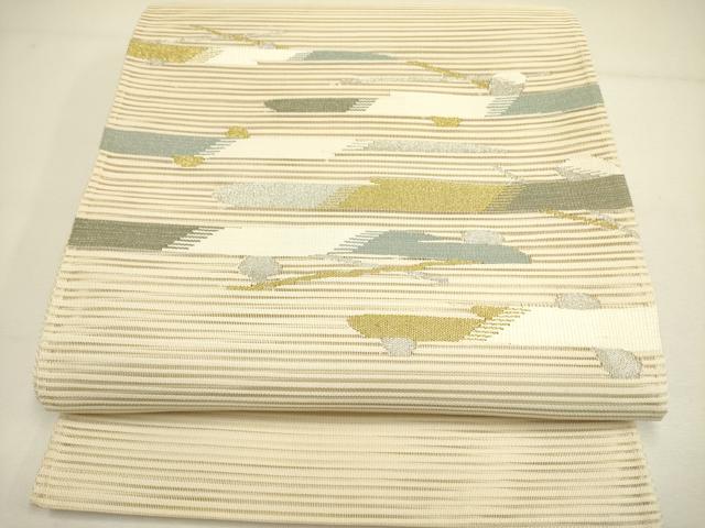 平和屋着物＊夏物 絽綴れ 太鼓柄袋帯 抽象文様 金銀糸 正絹 逸品 DAAY2962op