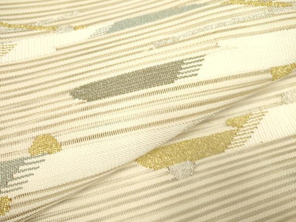 平和屋着物＊夏物 絽綴れ 太鼓柄袋帯 抽象文様 金銀糸 正絹 逸品 DAAY2962op