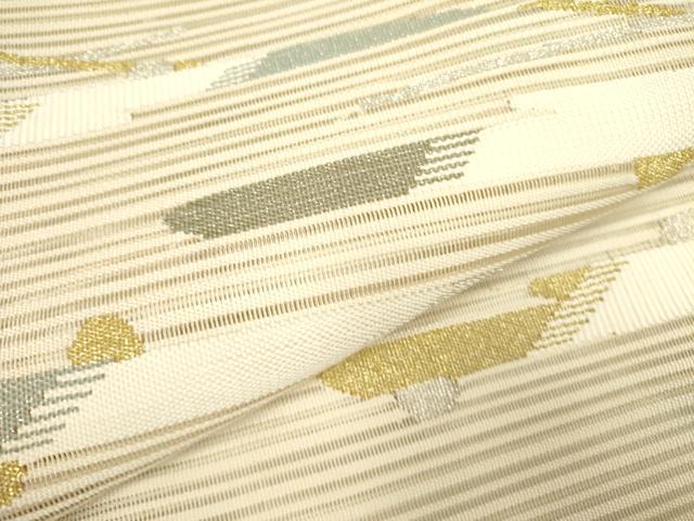 平和屋着物＊夏物 絽綴れ 太鼓柄袋帯 抽象文様 金銀糸 正絹 逸品 DAAY2962op