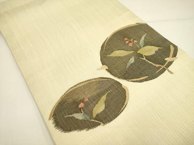 平和屋着物＊夏物 九寸開き名古屋帯 草花丸文 正絹 逸品 DAAY2963op