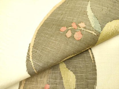 平和屋着物＊夏物 九寸開き名古屋帯 草花丸文 正絹 逸品 DAAY2963op