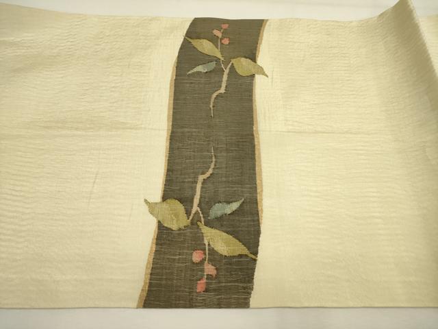 平和屋着物＊夏物 九寸開き名古屋帯 草花丸文 正絹 逸品 DAAY2963op