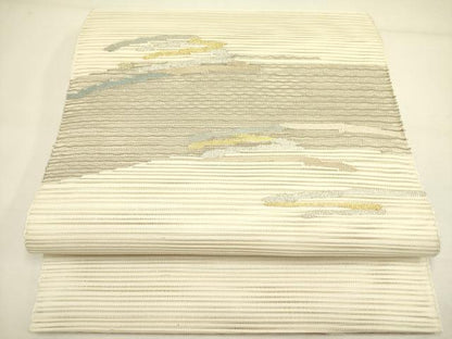 平和屋着物＊夏物 絽綴れ 八寸名古屋帯 抽象文様 金銀糸 正絹 逸品 DAAY2965op