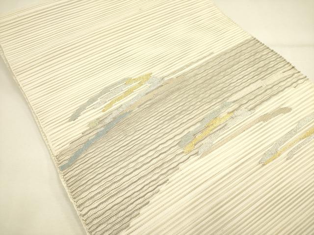 平和屋着物＊夏物 絽綴れ 八寸名古屋帯 抽象文様 金銀糸 正絹 逸品 DAAY2965op