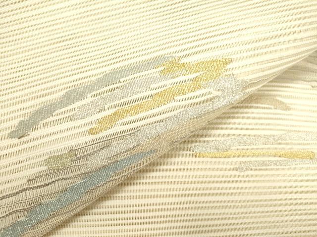 平和屋着物＊夏物 絽綴れ 八寸名古屋帯 抽象文様 金銀糸 正絹 逸品 DAAY2965op
