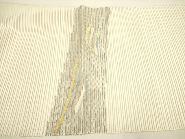 平和屋着物＊夏物 絽綴れ 八寸名古屋帯 抽象文様 金銀糸 正絹 逸品 DAAY2965op