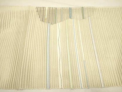 平和屋着物＊夏物 絽綴れ 八寸名古屋帯 横段文 金銀糸 正絹 逸品 DAAY2966op