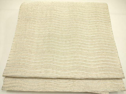 平和屋着物＊夏物　絽綴れ　八寸名古屋帯　よろけ縞　銀糸　正絹　逸品　DAAY2970op