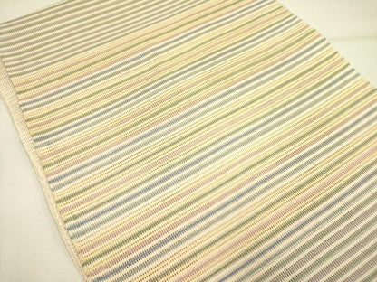 平和屋着物＊夏物 絽綴れ 八寸名古屋帯 横段文 正絹 逸品 DAAY2973op