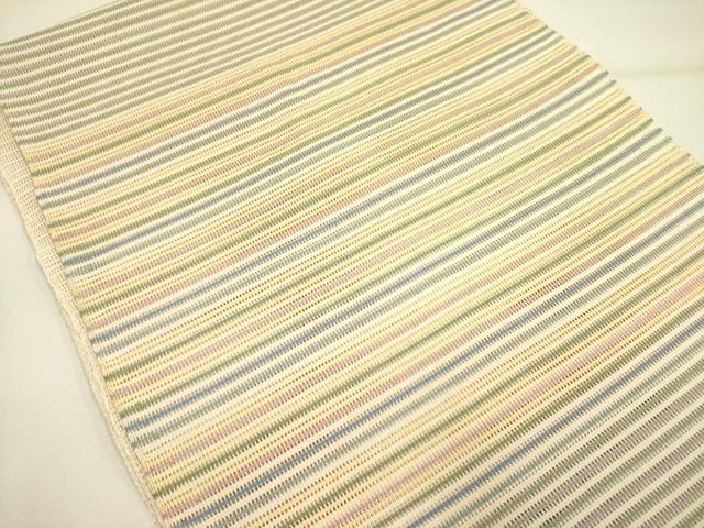 平和屋着物＊夏物 絽綴れ 八寸名古屋帯 横段文 正絹 逸品 DAAY2973op