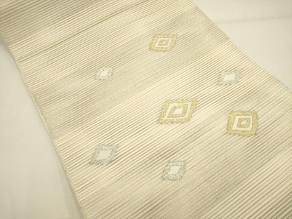 平和屋着物＊夏物 絽綴れ 八寸名古屋帯 菱重ね 金銀糸 正絹 逸品 DAAY2974op