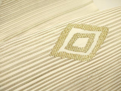 平和屋着物＊夏物 絽綴れ 八寸名古屋帯 菱重ね 金銀糸 正絹 逸品 DAAY2974op