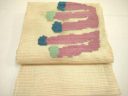 平和屋着物＊夏物 八寸名古屋帯 抽象文様 正絹 逸品 DAAY2975op