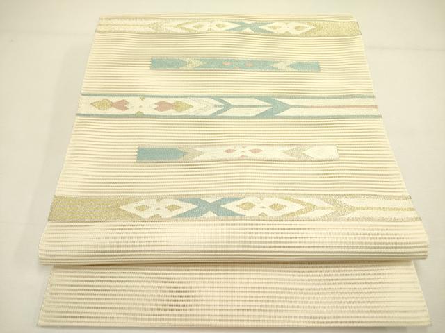 平和屋着物＊夏物 絽綴れ 八寸名古屋帯 抽象文様 金銀糸 正絹 逸品 DAAY2976op