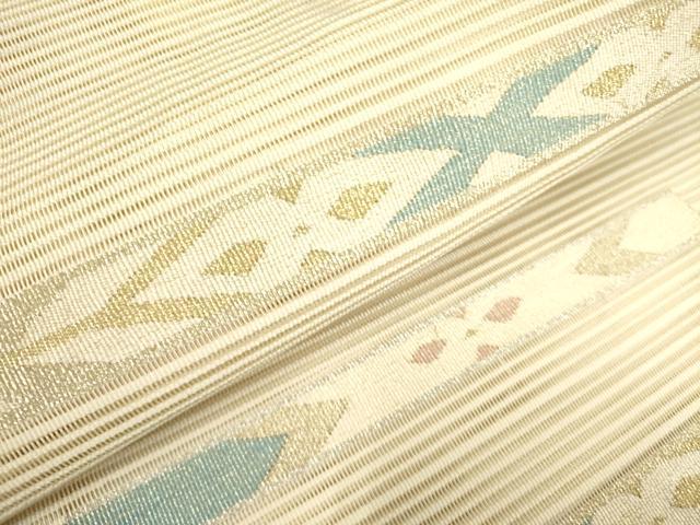 平和屋着物＊夏物 絽綴れ 八寸名古屋帯 抽象文様 金銀糸 正絹 逸品 DAAY2976op