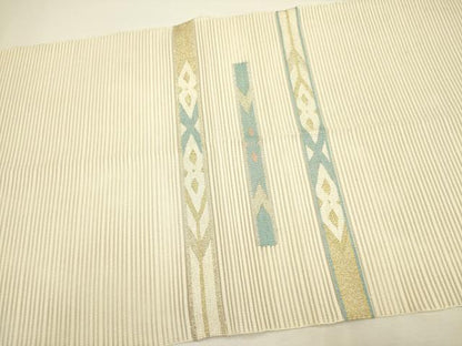 平和屋着物＊夏物 絽綴れ 八寸名古屋帯 抽象文様 金銀糸 正絹 逸品 DAAY2976op