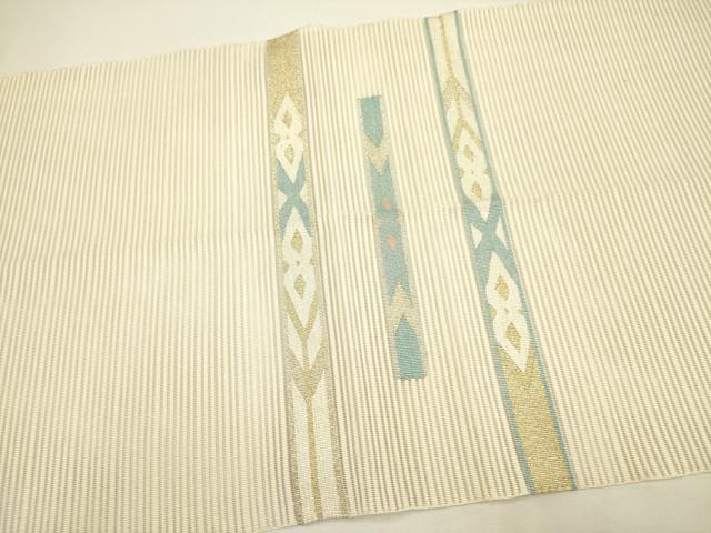 平和屋着物＊夏物 絽綴れ 八寸名古屋帯 抽象文様 金銀糸 正絹 逸品 DAAY2976op