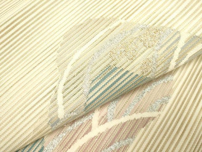 平和屋着物＊夏物 絽綴れ 八寸名古屋帯 立波文 金銀糸 正絹 逸品 DAAY2979op