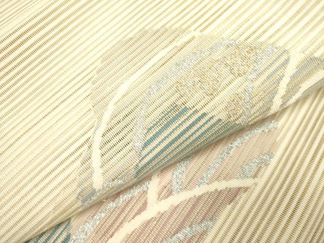 平和屋着物＊夏物 絽綴れ 八寸名古屋帯 立波文 金銀糸 正絹 逸品 DAAY2979op