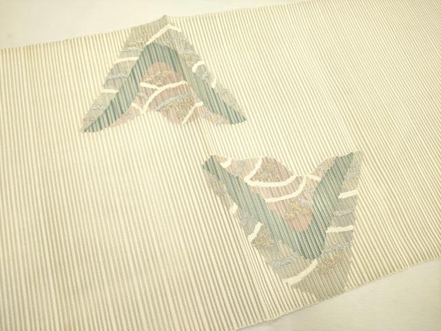 平和屋着物＊夏物 絽綴れ 八寸名古屋帯 立波文 金銀糸 正絹 逸品 DAAY2979op