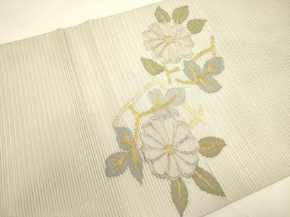 平和屋着物＊夏物 絽綴れ 太鼓柄袋帯 菊 金銀糸 正絹 逸品 DAAY2981op
