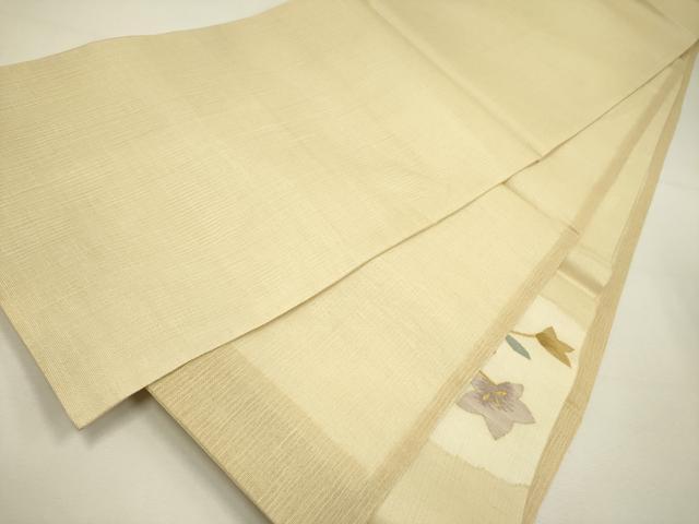 平和屋着物＊夏物 太鼓柄袋帯 すくい織 草花 金糸 正絹 逸品 DAAY2984op