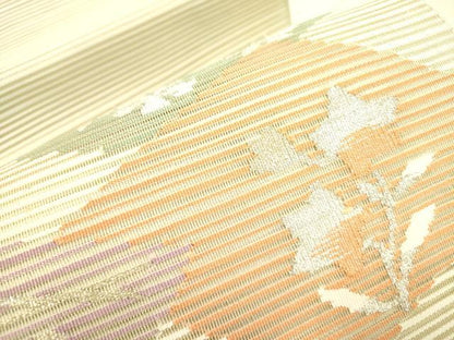 平和屋着物＊夏物 絽綴れ 八寸名古屋帯 花菱文 金銀糸 正絹 逸品 DAAY2987op