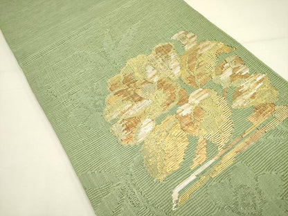 平和屋着物＊夏物　太鼓柄袋帯　櫛織　草花　金糸　正絹　逸品　DAAY2988op