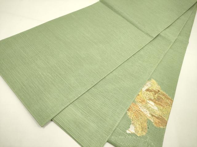 平和屋着物＊夏物　太鼓柄袋帯　櫛織　草花　金糸　正絹　逸品　DAAY2988op