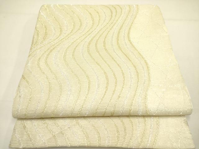 平和屋着物＊夏物 六通柄袋帯 よろけ縞 金銀糸 正絹 逸品 DAAY2989op