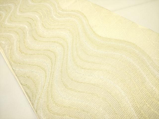 平和屋着物＊夏物 六通柄袋帯 よろけ縞 金銀糸 正絹 逸品 DAAY2989op