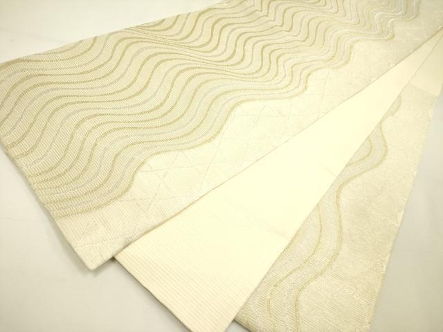 平和屋着物＊夏物 六通柄袋帯 よろけ縞 金銀糸 正絹 逸品 DAAY2989op