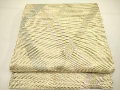 平和屋着物＊夏物 全通柄袋帯 菱 金糸 正絹 逸品 DAAY2991op