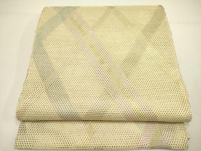 平和屋着物＊夏物 全通柄袋帯 菱 金糸 正絹 逸品 DAAY2991op